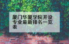 厦门华厦学院开设专业最新排名一览表