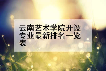 云南艺术学院开设专业最新排名一览表