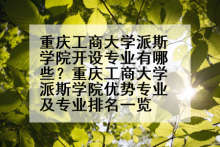 重庆工商大学派斯学院开设专业有哪些？重庆工商大学派斯学院优势专业及专业排名一览