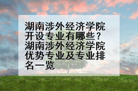 湖南涉外经济学院开设专业有哪些？湖南涉外经济学院优势专业及专业排名一览