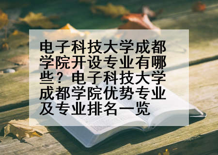 电子科技大学成都学院开设专业有哪些？电子科技大学成都学院优势专业及专业排名一览