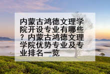 内蒙古鸿德文理学院开设专业有哪些？内蒙古鸿德文理学院优势专业及专业排名一览