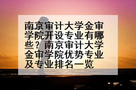 南京审计大学金审学院开设专业有哪些？南京审计大学金审学院优势专业及专业排名一览