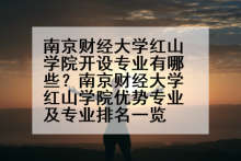 南京财经大学红山学院开设专业有哪些？南京财经大学红山学院优势专业及专业排名一览