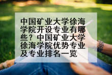 中国矿业大学徐海学院开设专业有哪些？中国矿业大学徐海学院优势专业及专业排名一览