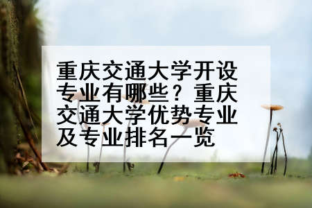 重庆交通大学开设专业有哪些？重庆交通大学优势专业及专业排名一览