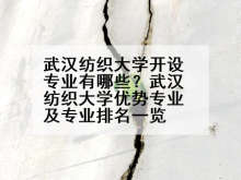 武汉纺织大学开设专业有哪些？武汉纺织大学优势专业及专业排名一览