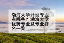 渤海大学开设专业有哪些？渤海大学优势专业及专业排名一览