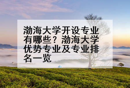 渤海大学开设专业有哪些？渤海大学优势专业及专业排名一览
