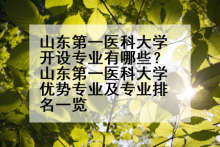 山东第一医科大学开设专业有哪些？山东第一医科大学优势专业及专业排名一览