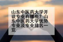 山东中医药大学开设专业有哪些？山东中医药大学优势专业及专业排名一览