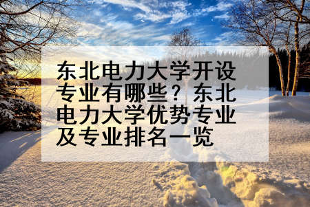 东北电力大学开设专业有哪些？东北电力大学优势专业及专业排名一览
