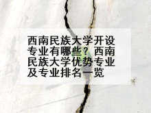 西南民族大学开设专业有哪些？西南民族大学优势专业及专业排名一览