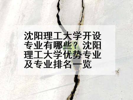 沈阳理工大学开设专业有哪些？沈阳理工大学优势专业及专业排名一览