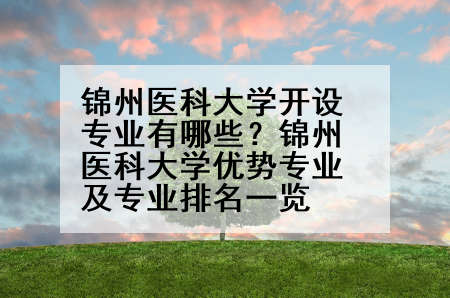 锦州医科大学开设专业有哪些？锦州医科大学优势专业及专业排名一览
