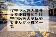 辽宁中医药大学开设专业有哪些？辽宁中医药大学优势专业及专业排名一览