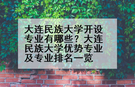 大连民族大学开设专业有哪些？大连民族大学优势专业及专业排名一览