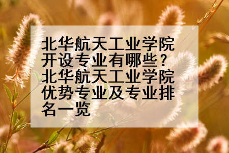 北华航天工业学院开设专业有哪些？北华航天工业学院优势专业及专业排名一览