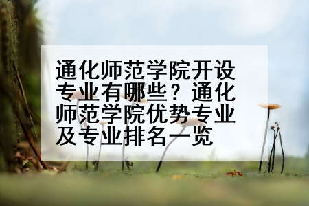 通化师范学院开设专业有哪些？通化师范学院优势专业及专业排名一览
