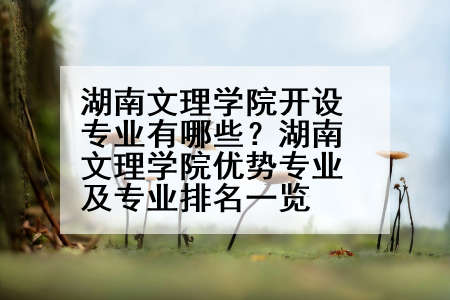 湖南文理学院开设专业有哪些？湖南文理学院优势专业及专业排名一览