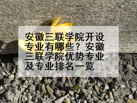 安徽三联学院开设专业有哪些？安徽三联学院优势专业及专业排名一览