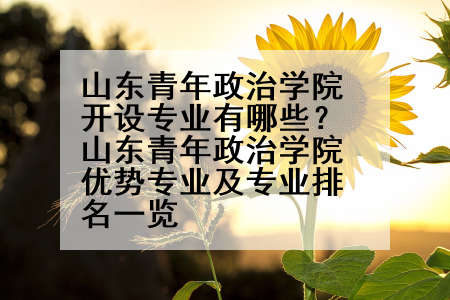 山东青年政治学院开设专业有哪些？山东青年政治学院优势专业及专业排名一览
