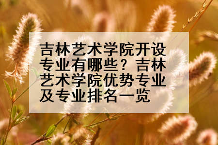 吉林艺术学院开设专业有哪些？吉林艺术学院优势专业及专业排名一览