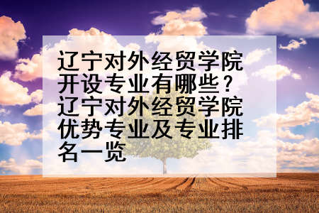 辽宁对外经贸学院开设专业有哪些？辽宁对外经贸学院优势专业及专业排名一览