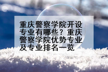 重庆警察学院开设专业有哪些？重庆警察学院优势专业及专业排名一览