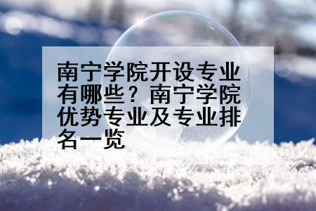 南宁学院开设专业有哪些？南宁学院优势专业及专业排名一览