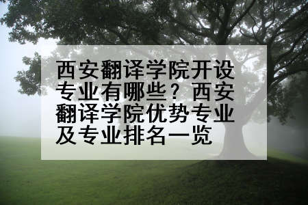 西安翻译学院开设专业有哪些？西安翻译学院优势专业及专业排名一览