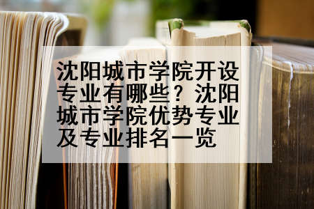 沈阳城市学院开设专业有哪些？沈阳城市学院优势专业及专业排名一览