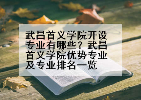 武昌首义学院开设专业有哪些？武昌首义学院优势专业及专业排名一览