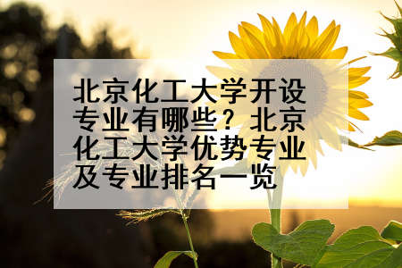 北京化工大学开设专业有哪些？北京化工大学优势专业及专业排名一览