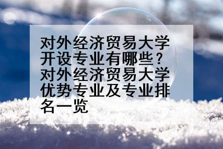 对外经济贸易大学开设专业有哪些？对外经济贸易大学优势专业及专业排名一览