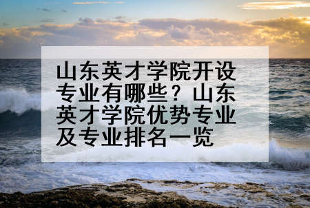 山东英才学院开设专业有哪些？山东英才学院优势专业及专业排名一览