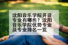 沈阳音乐学院开设专业有哪些？沈阳音乐学院优势专业及专业排名一览