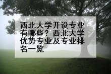 西北大学开设专业有哪些？西北大学优势专业及专业排名一览