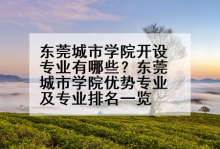 东莞城市学院开设专业有哪些？东莞城市学院优势专业及专业排名一览