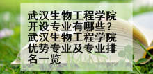 武汉生物工程学院开设专业有哪些？武汉生物工程学院优势专业及专业排名一览