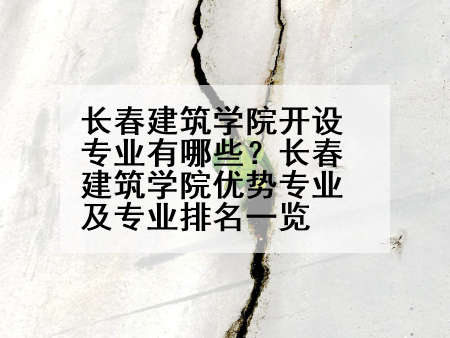 长春建筑学院开设专业有哪些？长春建筑学院优势专业及专业排名一览