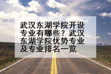 武汉东湖学院开设专业有哪些？武汉东湖学院优势专业及专业排名一览