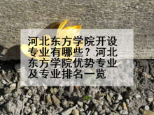 河北东方学院开设专业有哪些？河北东方学院优势专业及专业排名一览