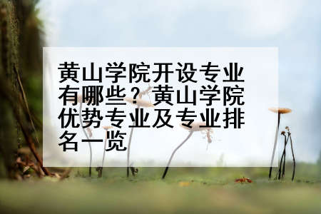 黄山学院开设专业有哪些？黄山学院优势专业及专业排名一览