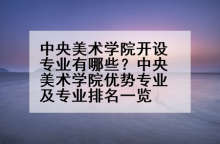 中央美术学院开设专业有哪些？中央美术学院优势专业及专业排名一览