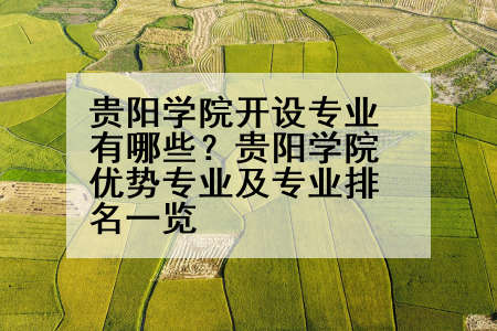 贵阳学院开设专业有哪些？贵阳学院优势专业及专业排名一览
