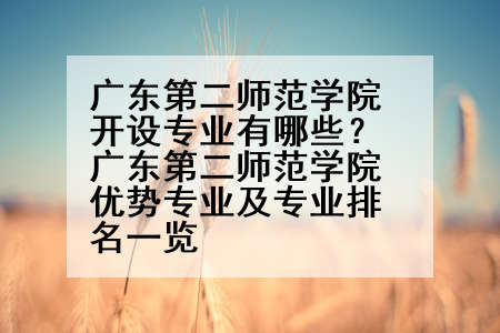 广东第二师范学院开设专业有哪些？广东第二师范学院优势专业及专业排名一览