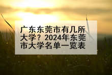 广东东莞市有几所大学？2024年东莞市大学名单一览表