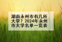 湖南永州市有几所大学？2024年永州市大学名单一览表