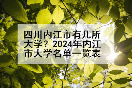 四川内江市有几所大学？2024年内江市大学名单一览表